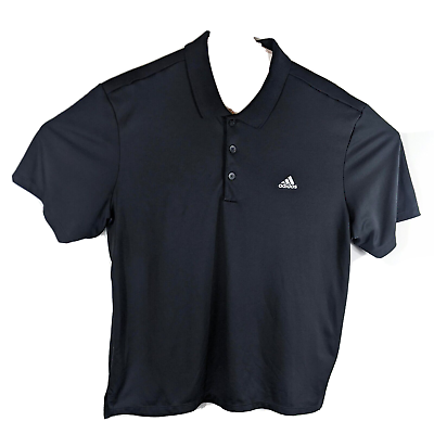 #ad Mens Black Golf Polo Adidas Large Black $17.40