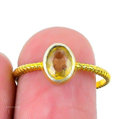 #ad Wedding Gift For Her 925 Silver Natural Citrine Gemstone Statement Ring Size 8 $8.99