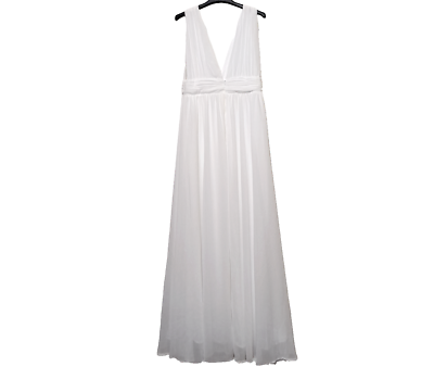 #ad LULUS Large Elegant White Maxi Long Dress $49.99