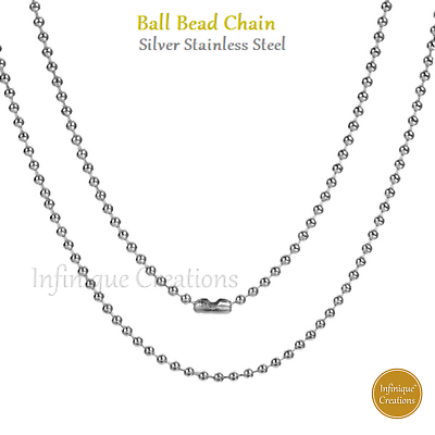 #ad Stainless Steel Silver Ball Bead Chain Bracelet Necklace Men Women 1mm 5mm 7 38quot; $8.19
