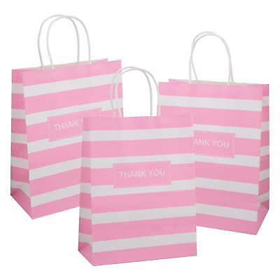 #ad #ad 50Pcs Pink Thank You Gift Bags Medium Gift Bags 8 x 4.75 x 10.5 Inch Paper Ba... $27.67