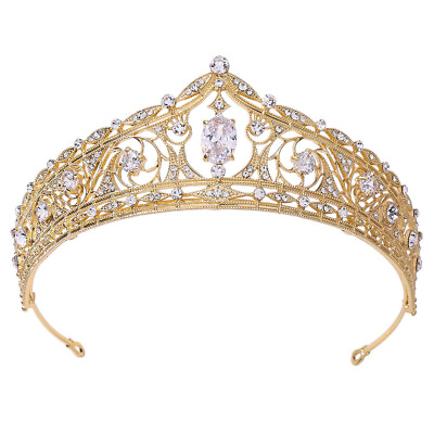 #ad 5.5cm Tall CZ Crystal Wedding Bridal Queen Princess Prom Tiara Crown 2 Colours $17.49