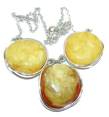 #ad Dazzling Natural Butterscotch Baltic Amber .925 Sterling Silver handcrafted ne $176.52
