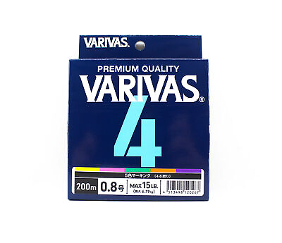 #ad Varivas P.E Line Varivas 4 X4 Multi Color 200m P.E 0.8 Max 15lb 0267 $22.10