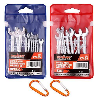 #ad 20 Piece Mini Wrench Set Small Wrench Set Metric and SAE Mini Combination Set $28.00