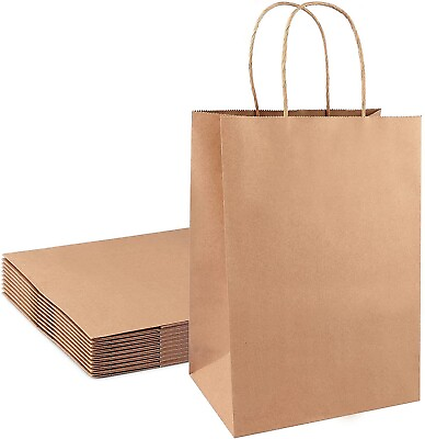 #ad #ad 7 12x10x5 amp; 4 10x7x3.5 Brown Pape Gift Merchandise Bags 3 35ct white tissue KT $16.11