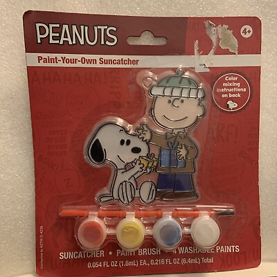 #ad PEANUTS Suncatcher Kit PAINT YOUR OWN Charlie Brown Snoopy Gift Window Decor $9.95