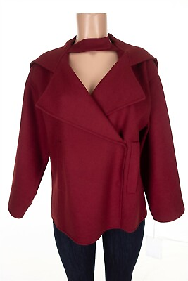 #ad VALENTINO GARAVANI New 38 US 2 Wool Angora Jacket With Hood In Red $2725 $149.99