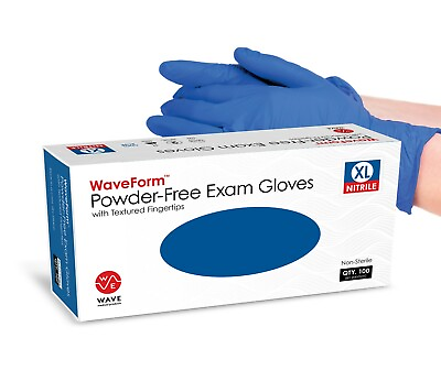 WAVE Blue Nitrile Disposable Exam Medical Gloves 4 Mil Latex amp; Powder Free $59.95