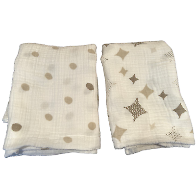 #ad aden amp; anais Bundle of 2 Gender Neutral Cotton Muslin Swaddle Blankets $12.00
