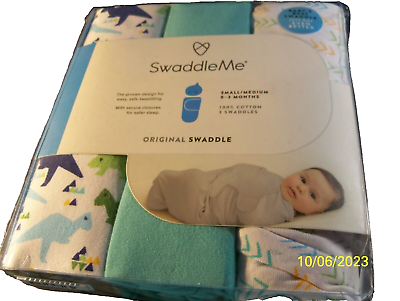 #ad Original SwaddleMe SWADDLE 3pk Boys size S M Blue $9.95