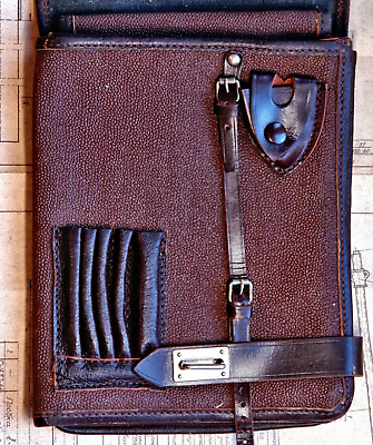 #ad Vintage Leather Military Bag Map Rare Case Tablet Planshet Soviet Army Avgan uss $56.05