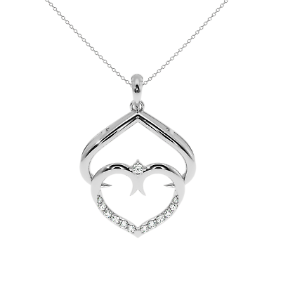 #ad Love White Gold Diamond Pendant 0.13 ct Natural Certified Diamonds $493.99