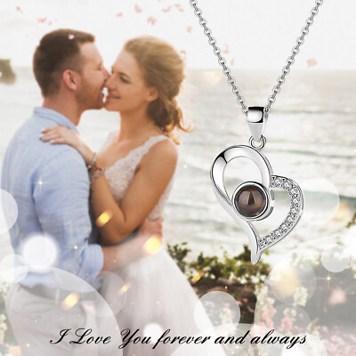 #ad Necklace I Love You Necklace 100 Languages Projection Heart Pendant Best Gifts $10.95