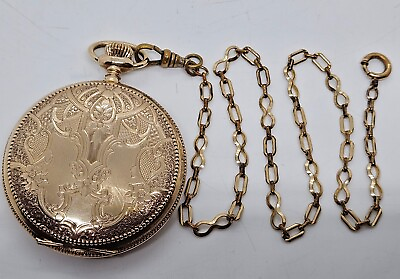 #ad Antique Working 1904 NEW YORK STANDARD Gold G.F. Full Hunter Gents Pocket Watch $274.99