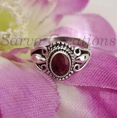 Natural Ruby Ring 925 Sterling Silver Statement Ring Oval Ring Ruby Jewelry $29.92