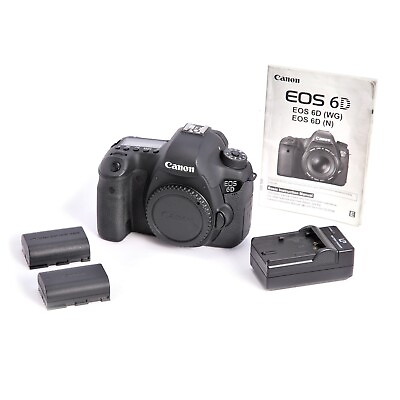 #ad Canon EOS 6D 20.2MP Digital SLR DSLR Camera Body 2 Batteries Charger Manual $349.99