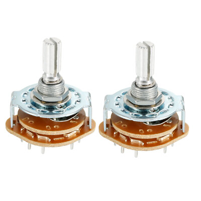 #ad 2pcs 2P5T 2 Pole 5 Position Single Deck Band Selector Rotary Switch $14.53