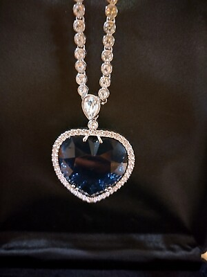 #ad J. Peterman Co. Titanic Blue Heart Of The Ocean Necklace $550.00