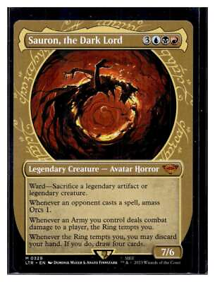 #ad MTG Magic Lord of the Rings #329 Sauron the Dark Lord Mythic Rare Showcase Qty $3.99