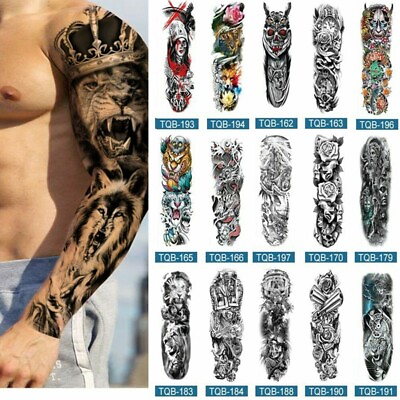 #ad Men Arm Tattoo Temporary Tattoos Sticker Fake Tatoo Body Art Waterproof 3D $2.79