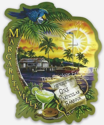 #ad One Particular Harbor Jimmy Buffett Margaritaville 4” Sticker Tumbler Boat Decal $6.95