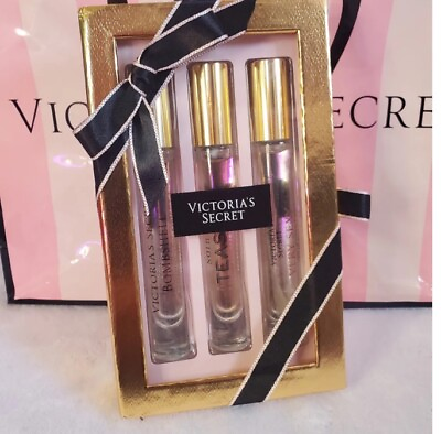 #ad Victoria#x27;s Secret Rollerball Perfume Trio Gift Set .23 oz each New In Gift Box $32.99