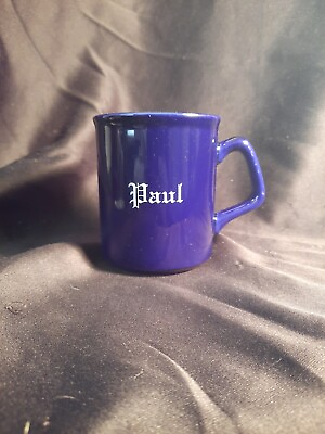 #ad Blue Paul Coffee Cup Name Mug Great Holiday Gift GREAT SHAPE FAST SHIPPING $14.00