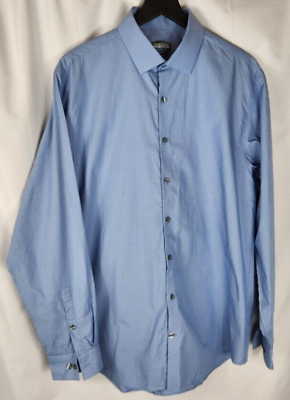 #ad Kenneth Cole Reaction Blue Long Sleeve Button Up Dress Shirt Men#x27;s 16 1 2 34 35 $14.00