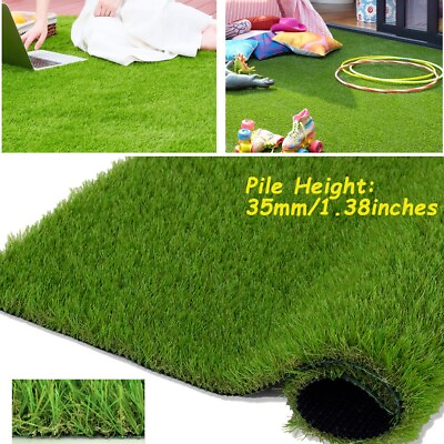 #ad 5x8ft Artificial Grass Fake Synthetic Rug Garden Landscape Lawn Carpet Mat Turf $77.00