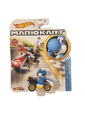 #ad Hot Wheels Mario Kart Light Blue Yoshi Nintendo 2019 $8.95