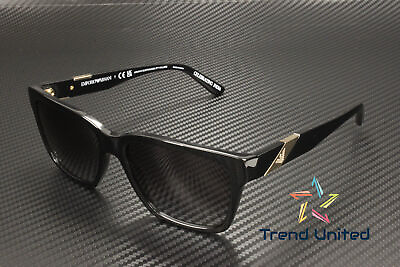 EMPORIO ARMANI EA4177 50788G Shiny Black Gradient Grey 57 mm Men#x27;s Sunglasses $68.97