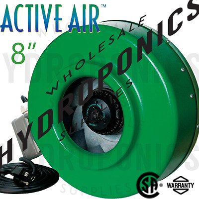 #ad Active Air 8quot; inch Inline Fan Duct Blower Ventilation Fan 720 CFM Hydrofarm $125.78