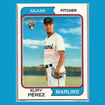 #ad Rookie Baseball Card #545 Eury Perez RC Miami Marlins 2023 Heritage High $2.49