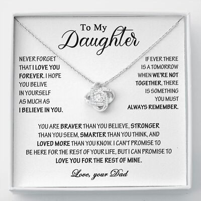 To My Daughter Necklace Daughter Father Necklace Gift Birthday Xmas From Dad $27.99