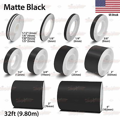 #ad MATTE BLACK Roll Vinyl Pinstriping Pin Stripe Car Motorcycle Tape Decal Stickers $9.95