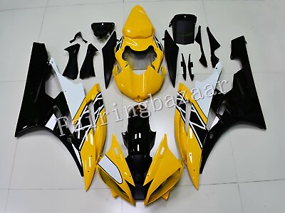 #ad Fit for YZF 2006 2007 R6 Anniversary Yellow Black ABS Injection Mold Fairing Kit $420.00