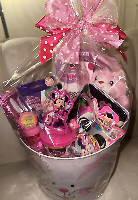 Minnie Mouse Baby Girls Gift Basket for Birthdays Easter or Other Celebrations $45.00