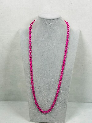 #ad #ad J. Crew Necklace Chain Link Pink Enamel 34quot; Gold Tone Costume Jewelry $24.95