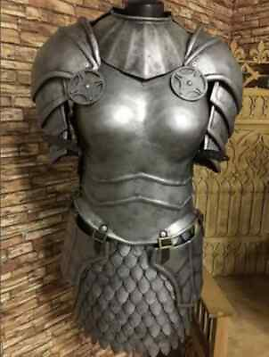 #ad Medieval Full Steel Body Female armor with skirt Full body lady set Halloween $299.00
