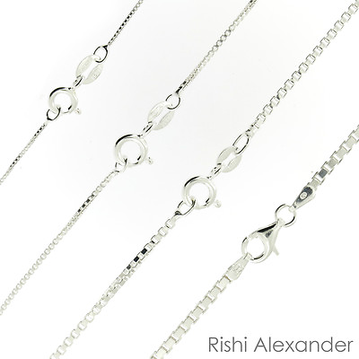 925 Sterling Silver BOX Chain Necklace All Sizes Stamped .925 Italy $47.99