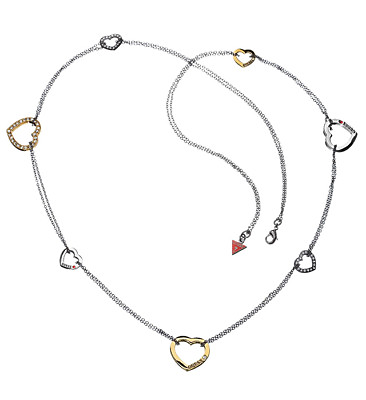 GUESS Necklace Necklace UBN81005 Heart Series Schwarzversilbert $118.45