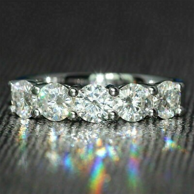 #ad Certified 1.00 Ct Round Brilliant Cut Solitaire White Diamond Ring 925 Silver $75.00