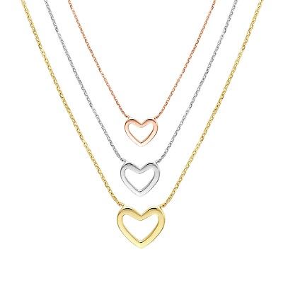 #ad Small Heart Pendant Necklace Adjustable Chain Women Girls Solid 14K Real Gold $245.60
