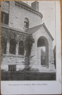 #ad Grinnell IA 1908 Postcard: Goodnow Hall Iowa College $7.99