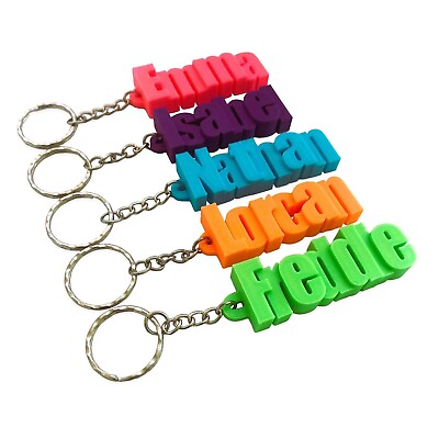 #ad 3D Personalised Keyring Party Bag Gifts Name Tags School bag Travel $2.07