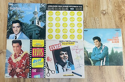 #ad VTG Elvis Presley Vinyl Record Lot Of 5 Blue Hawaii amp; Worldwide Gold Awards Hits $34.95