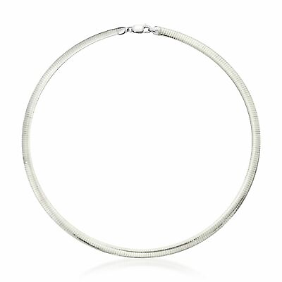 #ad QVC Italian Silver Sterling 18quot; 6mm Reversible Omega Necklace 16.5g $118.99