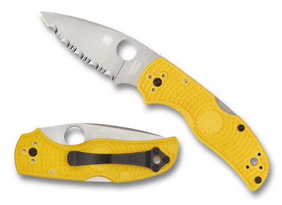 #ad Spyderco Knives Native 5 Lockback Yellow FRN Serrated LC200N C41SYL5 $162.00