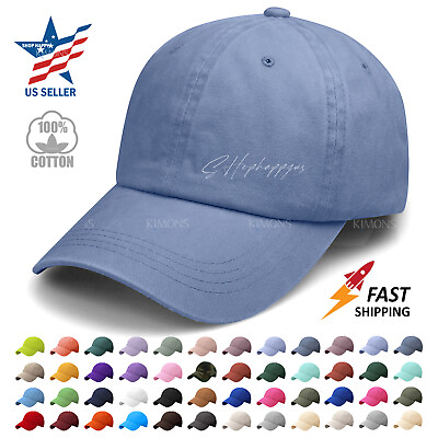 #ad Polo Style Cotton Baseball Cap Ball Dad Hat Adjustable Plain Solid Washed Men PC $8.75